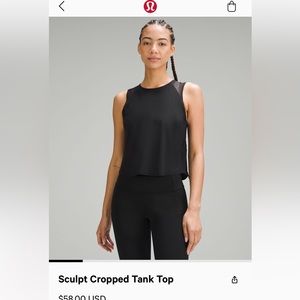 Lululemln Sculpt Cropped Tank